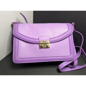 Vera Bradley Lilac Crossbody Bag With Gold Hardware - Stylish Purse With Printed